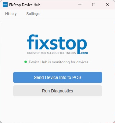 FixStop Device Hub diagnostic software for iPhone hardware testing